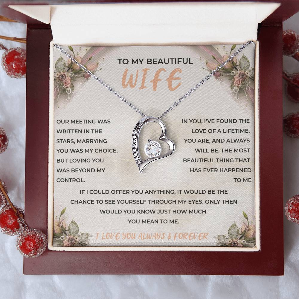 To My Beautiful Wife - Forever Love Necklace