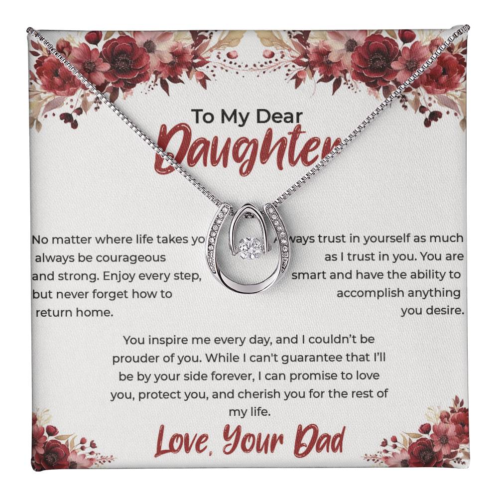 To My Dear Daughter - Lucky In Love Necklace