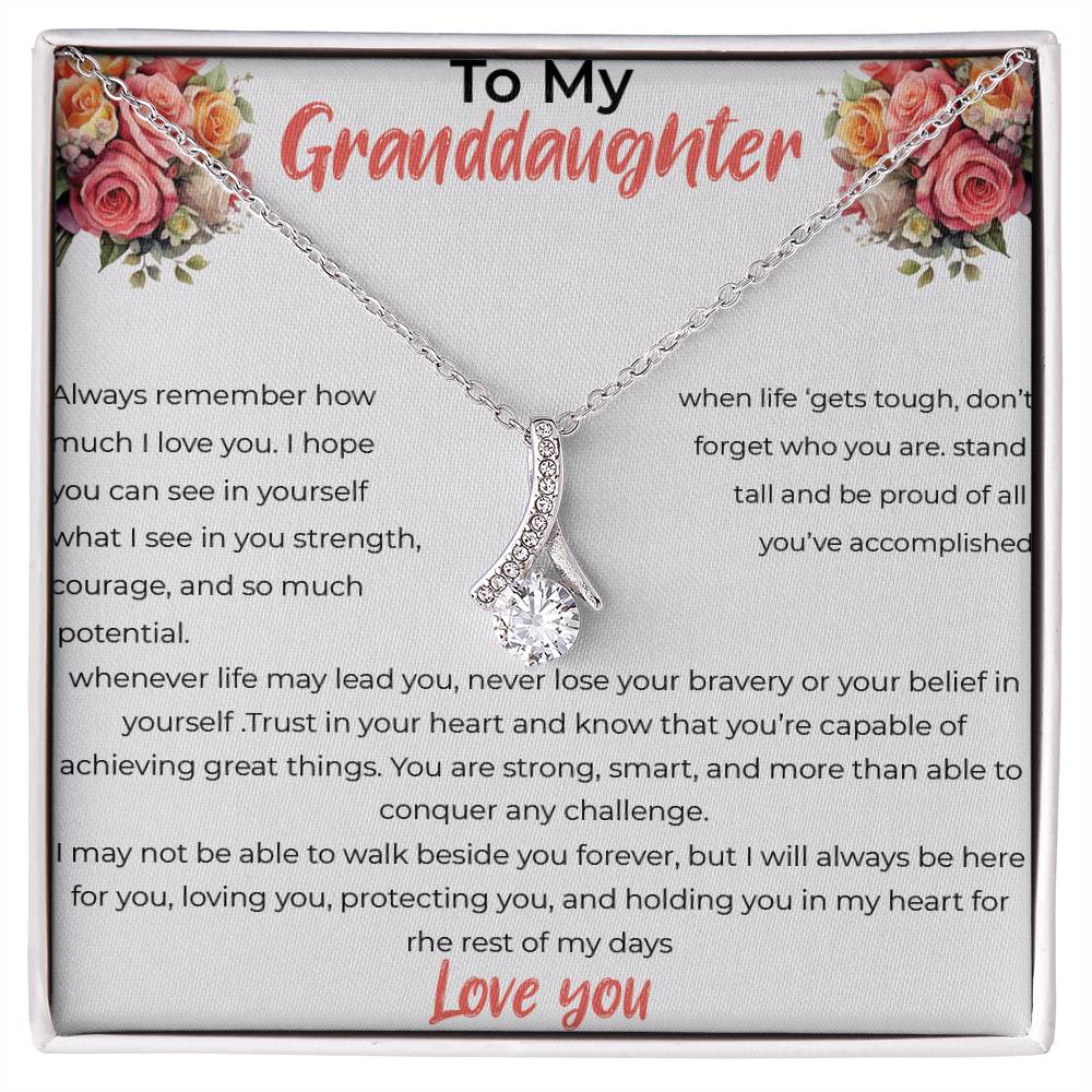 To My Granddaughter - Alluring Beauty Necklace (Yellow & White Gold Variants)