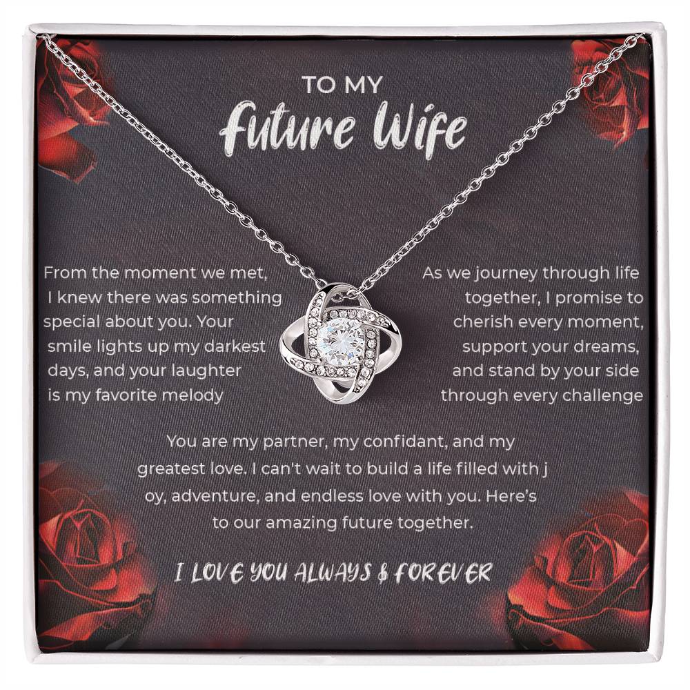 To My Future Wife - Love Knot Necklace (Yellow & White Gold Variants)