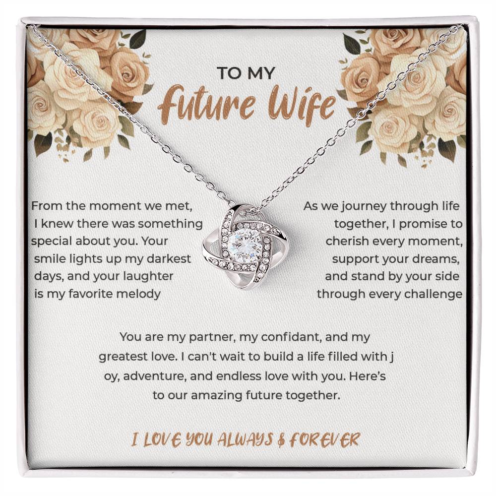 To My Future Wife - Love Knot Necklace (Yellow & White Gold Variants)