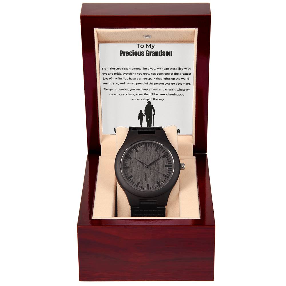 To My Precious Grandson - Wooden Watch - From Grandpa