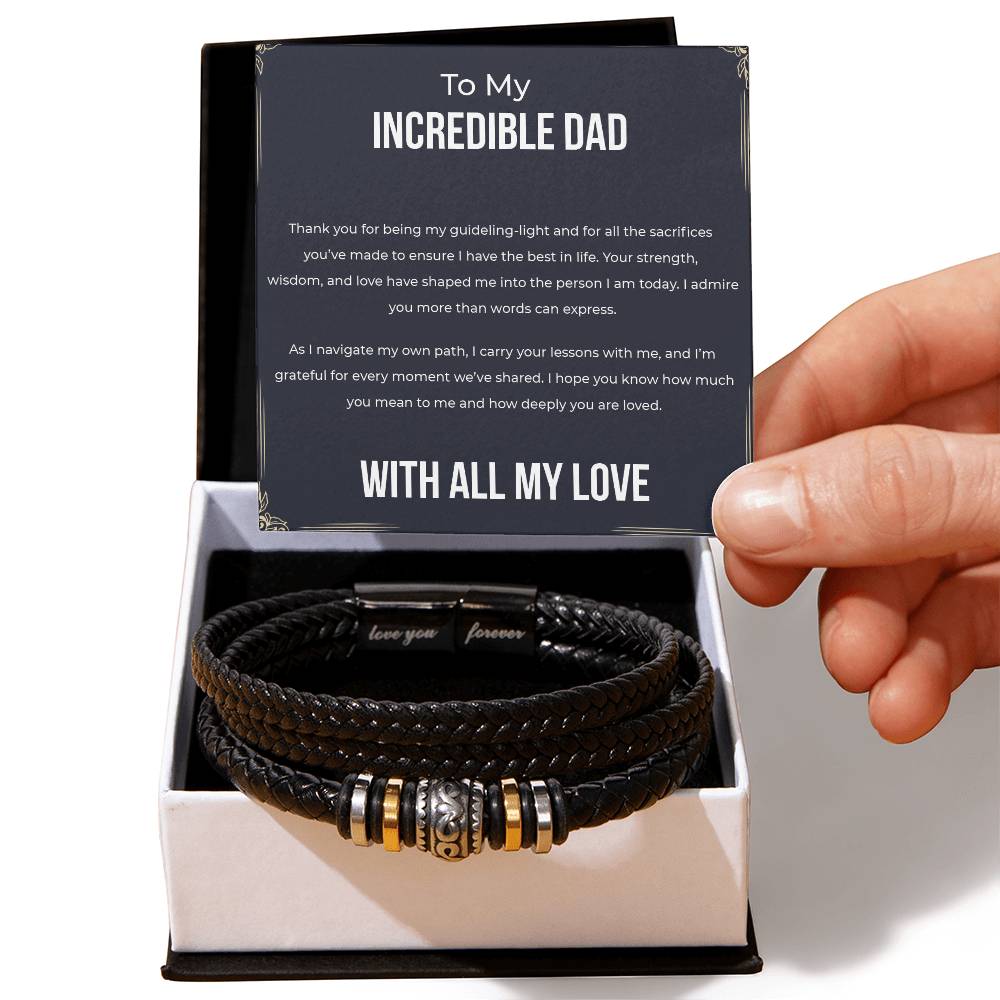 To My Incredible Dad - Love You Forever Bracelet