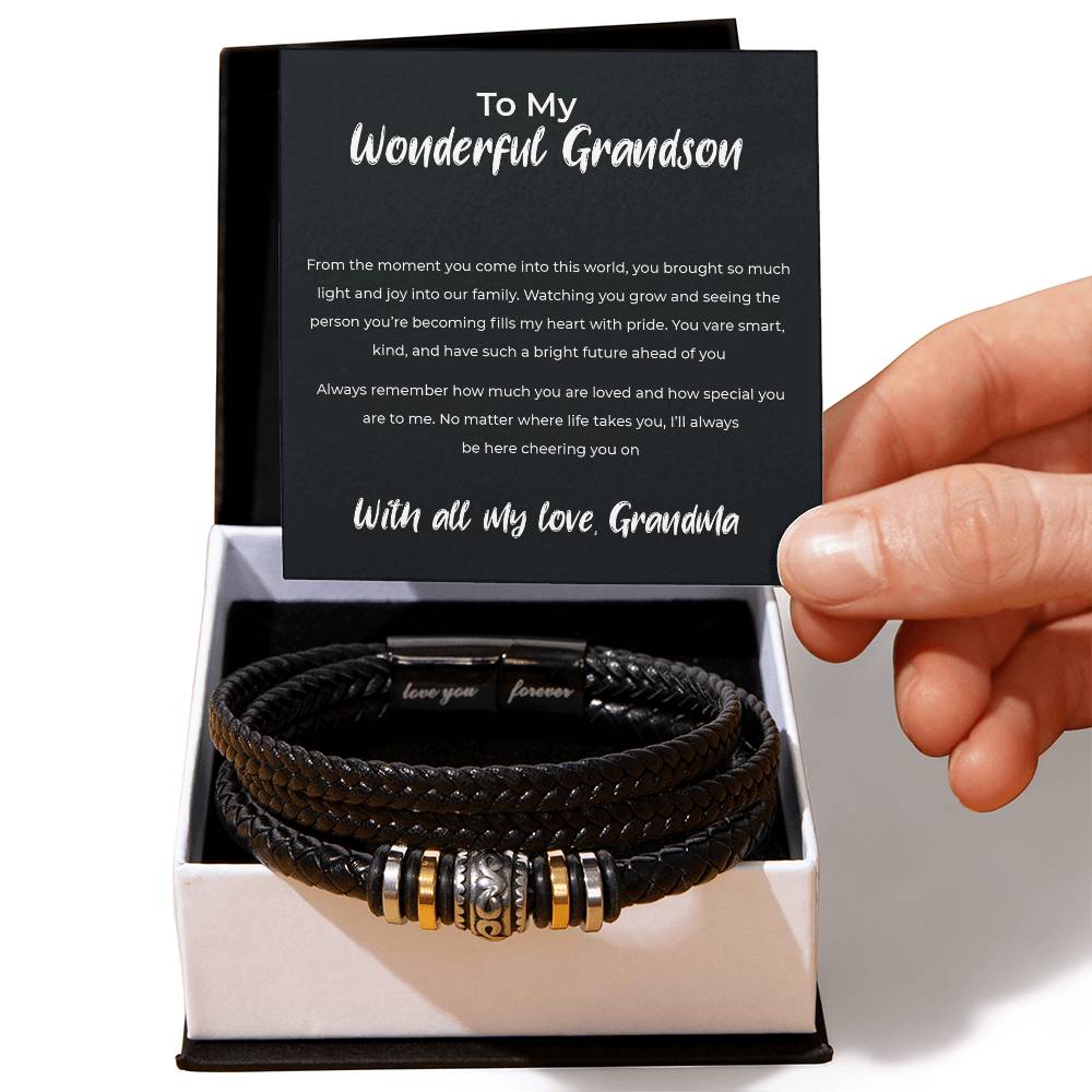 To My Wonderful Grandson - Love You Forever Bracelet