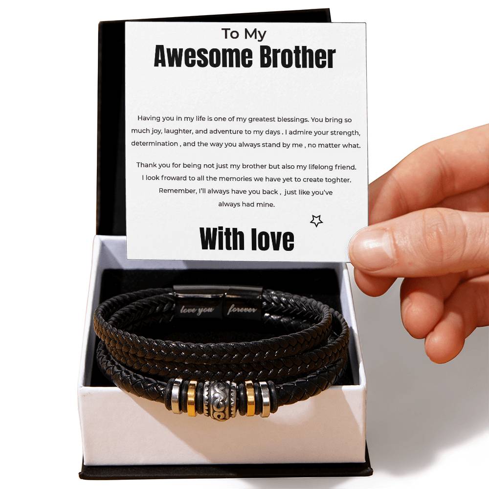 To My Awesome Brother - Love You Forever Bracelet