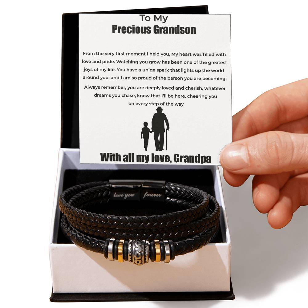 To My Precious Grandson - Love You Forever Bracelet from Grandpa