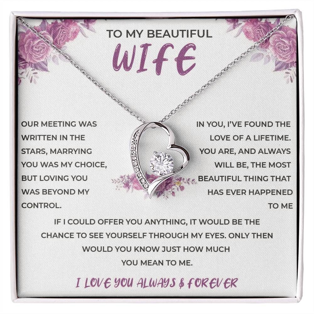 To My Beautiful Wife - Forever Love Necklace