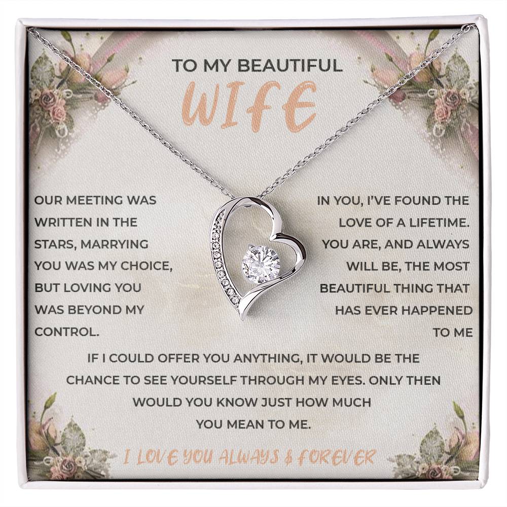 To My Beautiful Wife - Forever Love Necklace