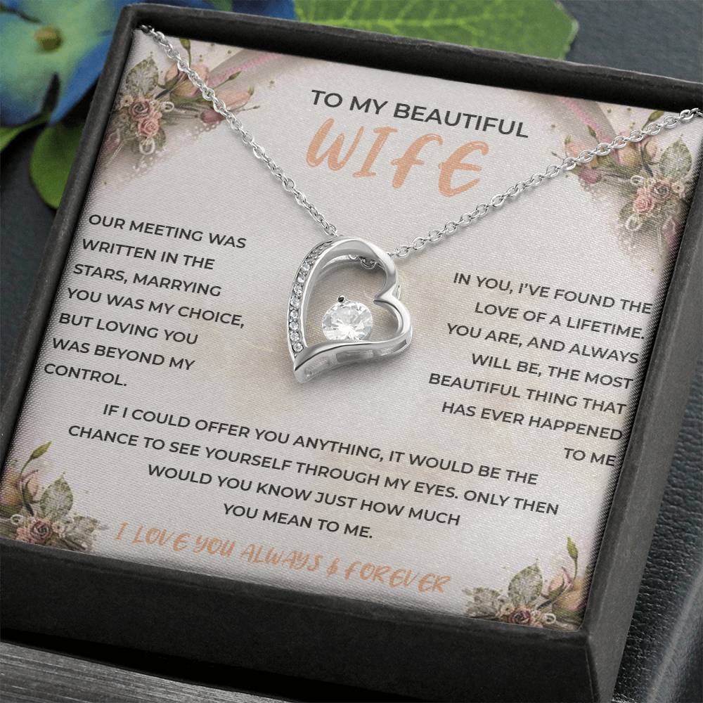 To My Beautiful Wife - Forever Love Necklace