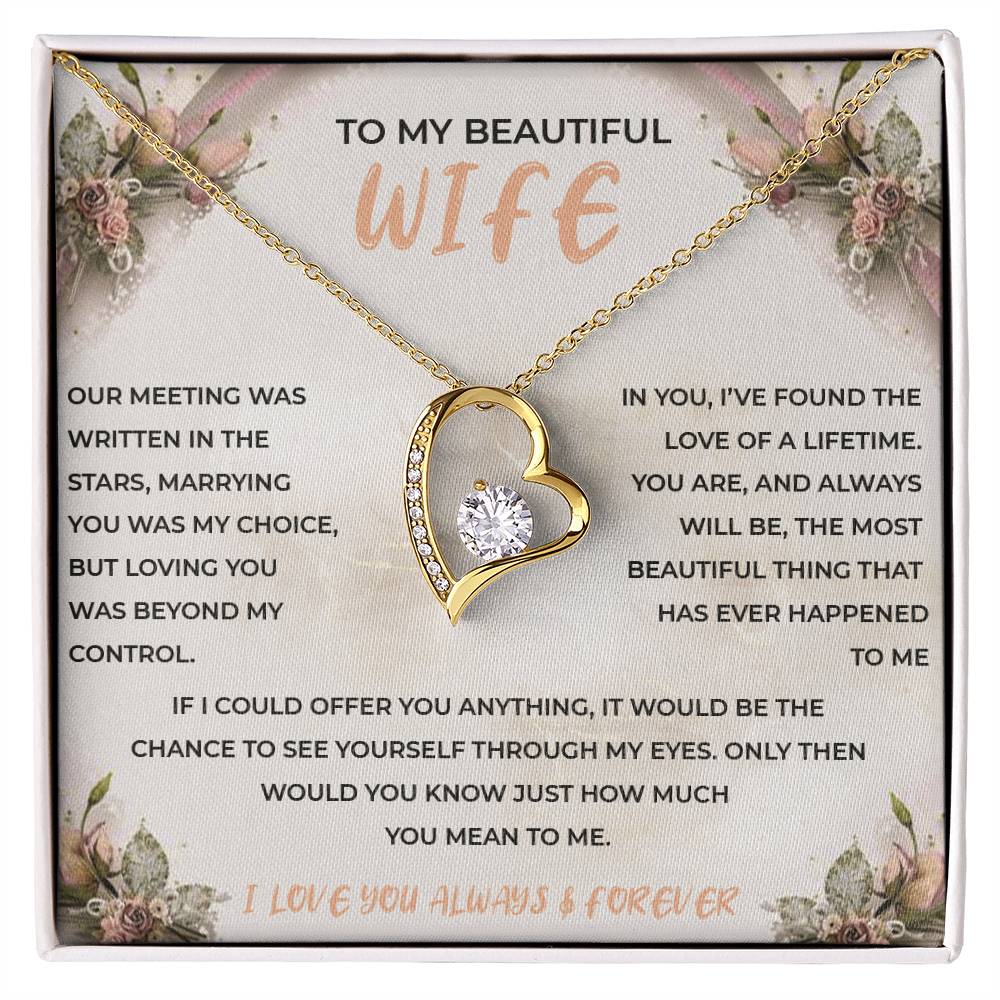 To My Beautiful Wife - Forever Love Necklace